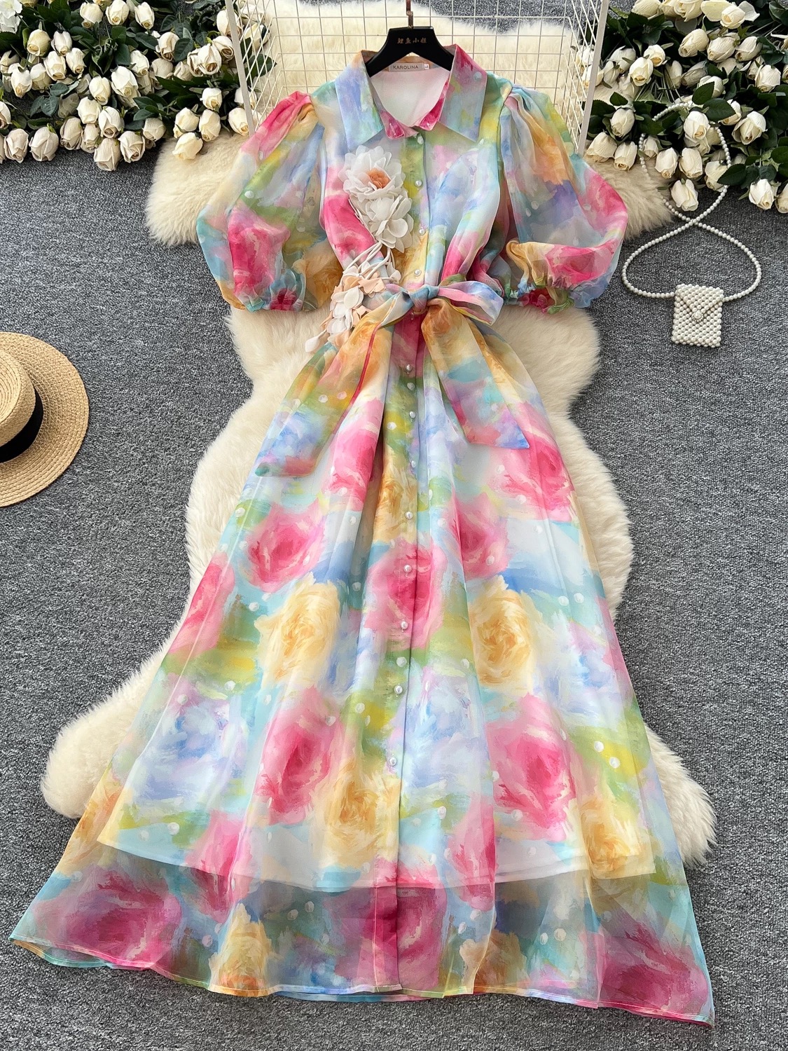 Know your worth print dress ED152 images